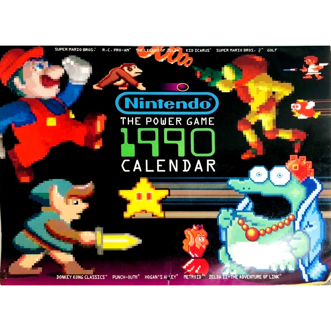 Nintendo The Power Game 1990 Calendar, USA 1990.